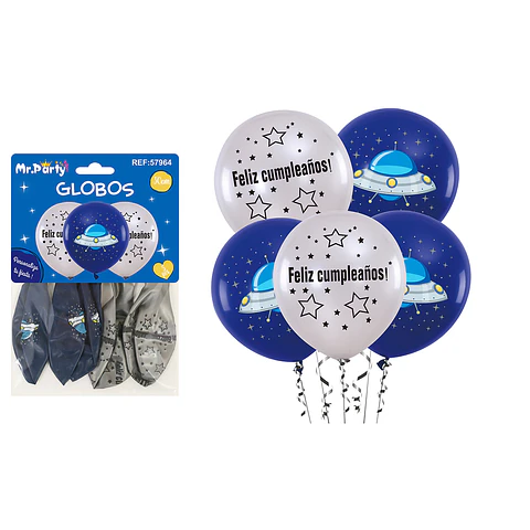 Globos de látex espacial 30cm 5pcs