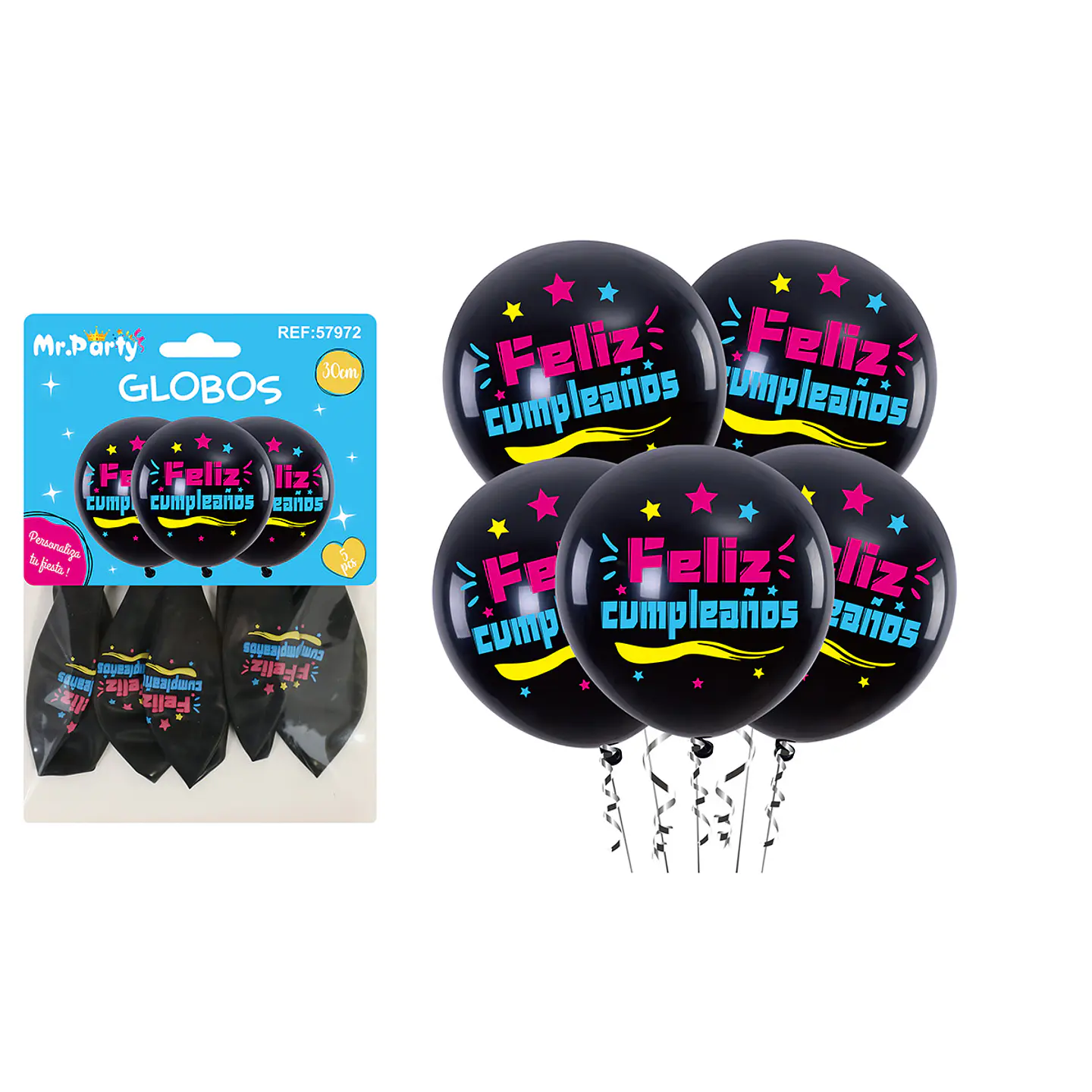 Globos de látex feliz cumpleaños 30cm 5pcs 1