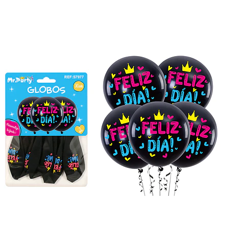Globos de látex feliz día 30cm 5pcs