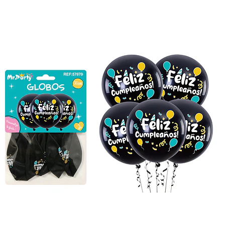 Globos de látex feliz cumpleaños 30cm 5pcs