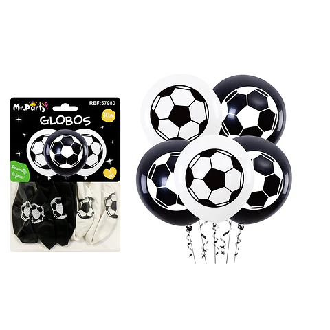 Globos de látex fútbol 30cm 5pcs
