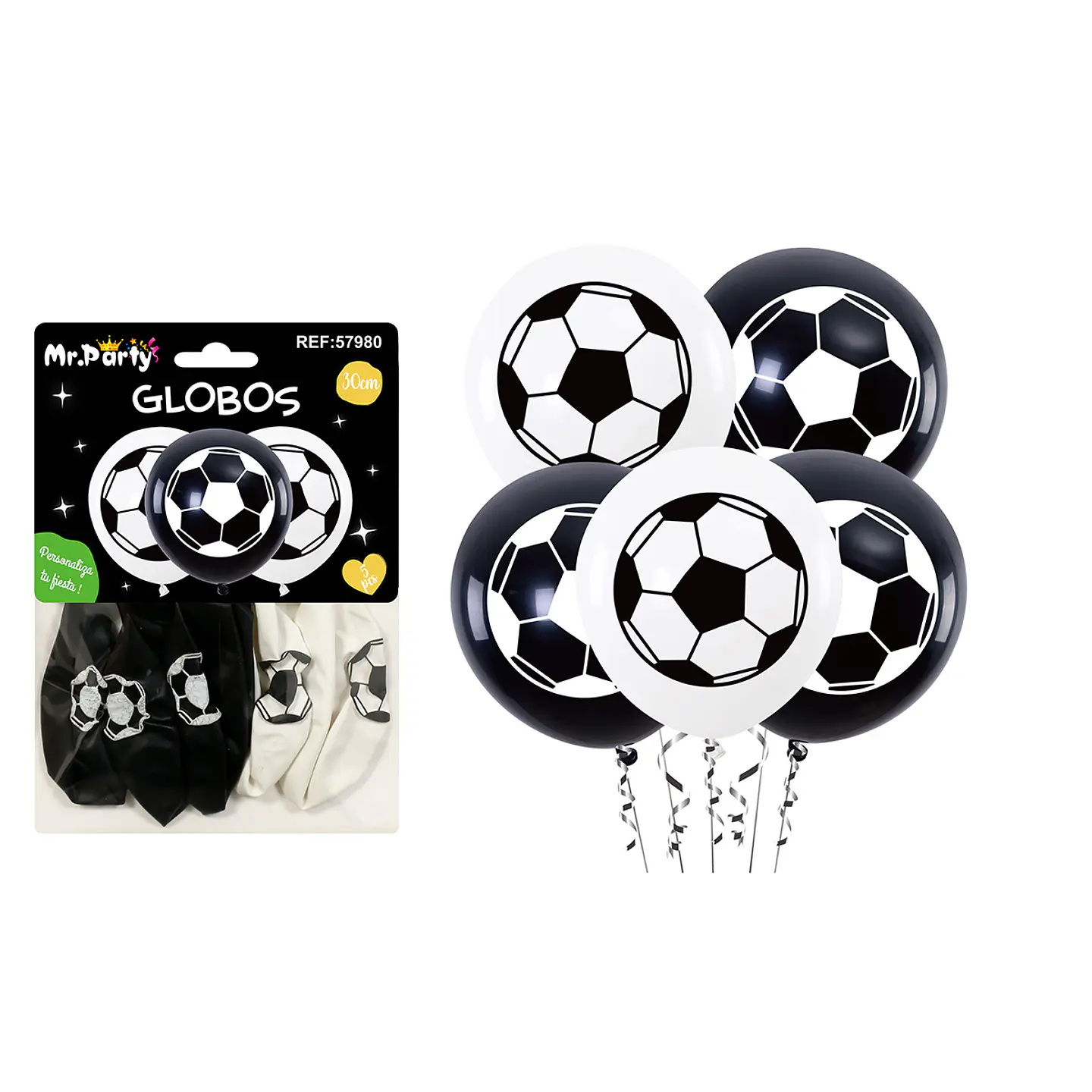 Globos de látex fútbol 30cm 5pcs 1