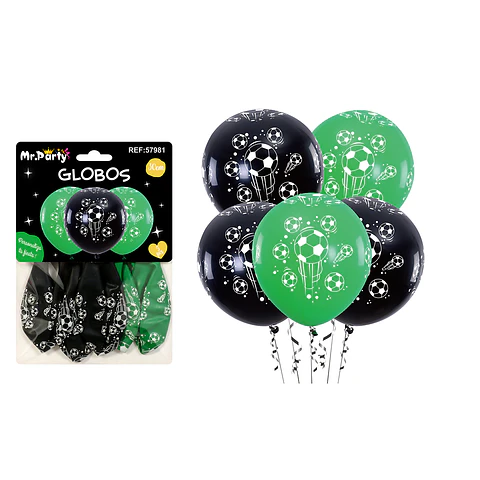 Globos de látex fútbol 30cm 5pcs