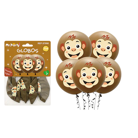Globos de látex mono 30cm 5pcs