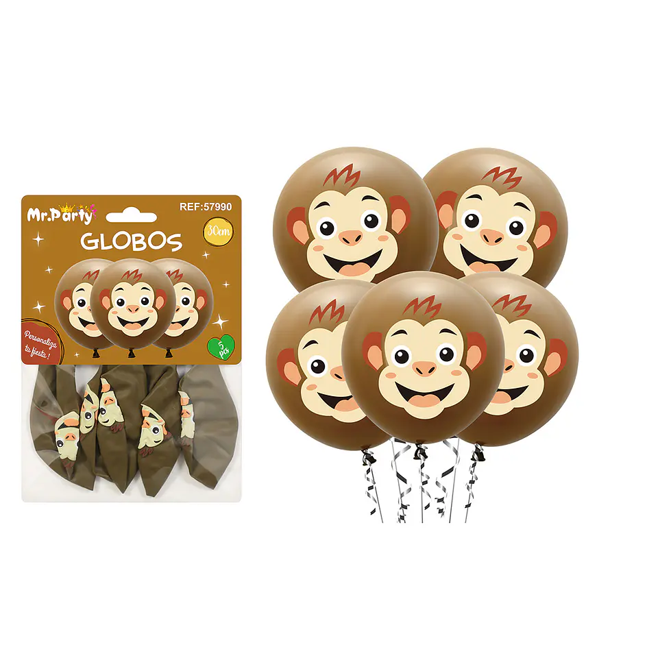 Globos de látex mono 30cm 5pcs 1