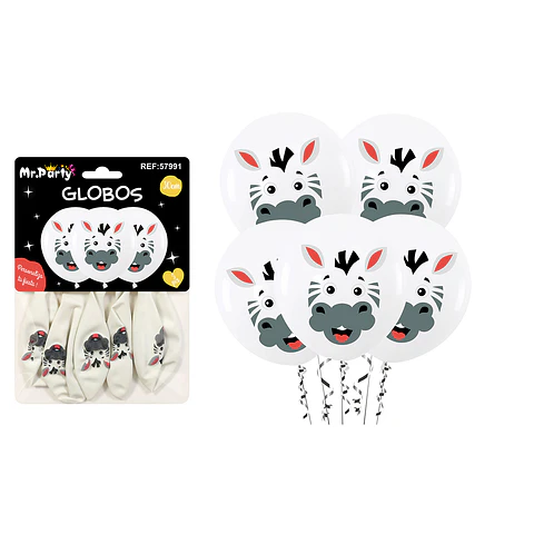 Globos de látex zebra 30cm 5pcs