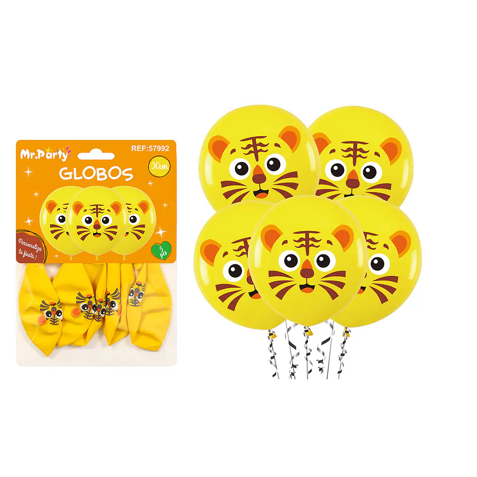 Globos de látex tigre 30cm 5pcs 1