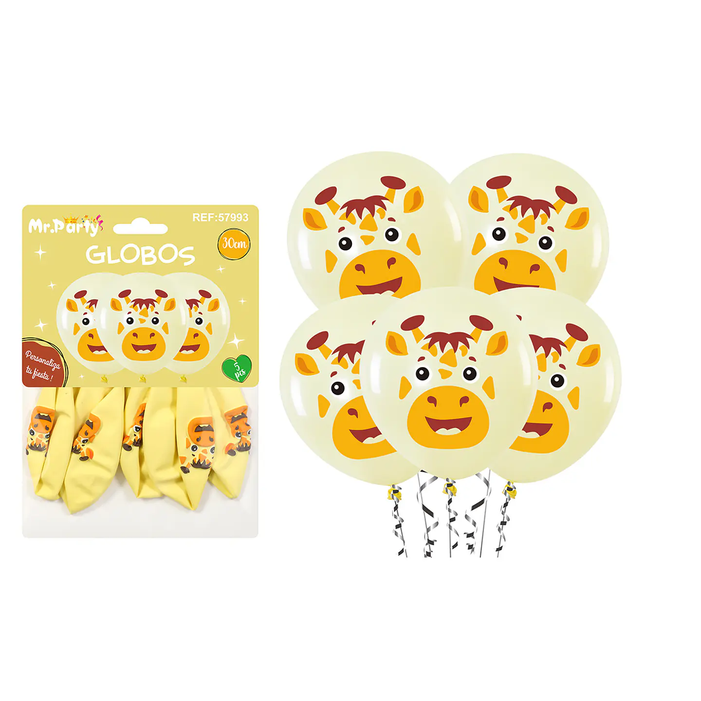 Globos de látex girafa 30cm 5pcs 1