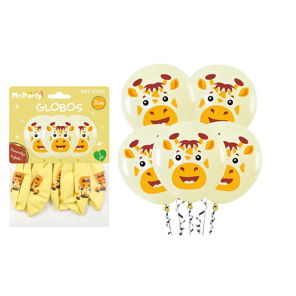 Globos de látex girafa 30cm 5pcs 1