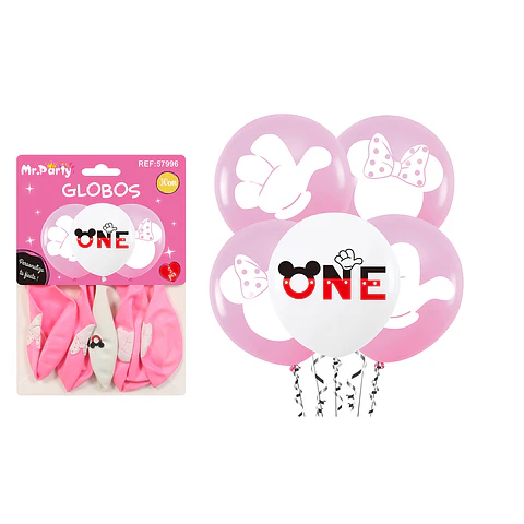Globos de látex minnie 30cm 5pcs