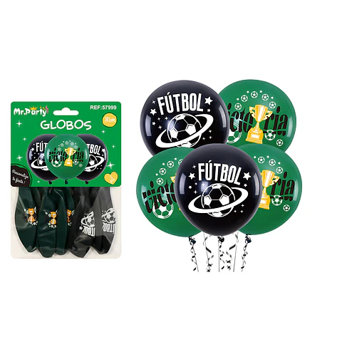Globos de látex fútbol 30cm 5pcs