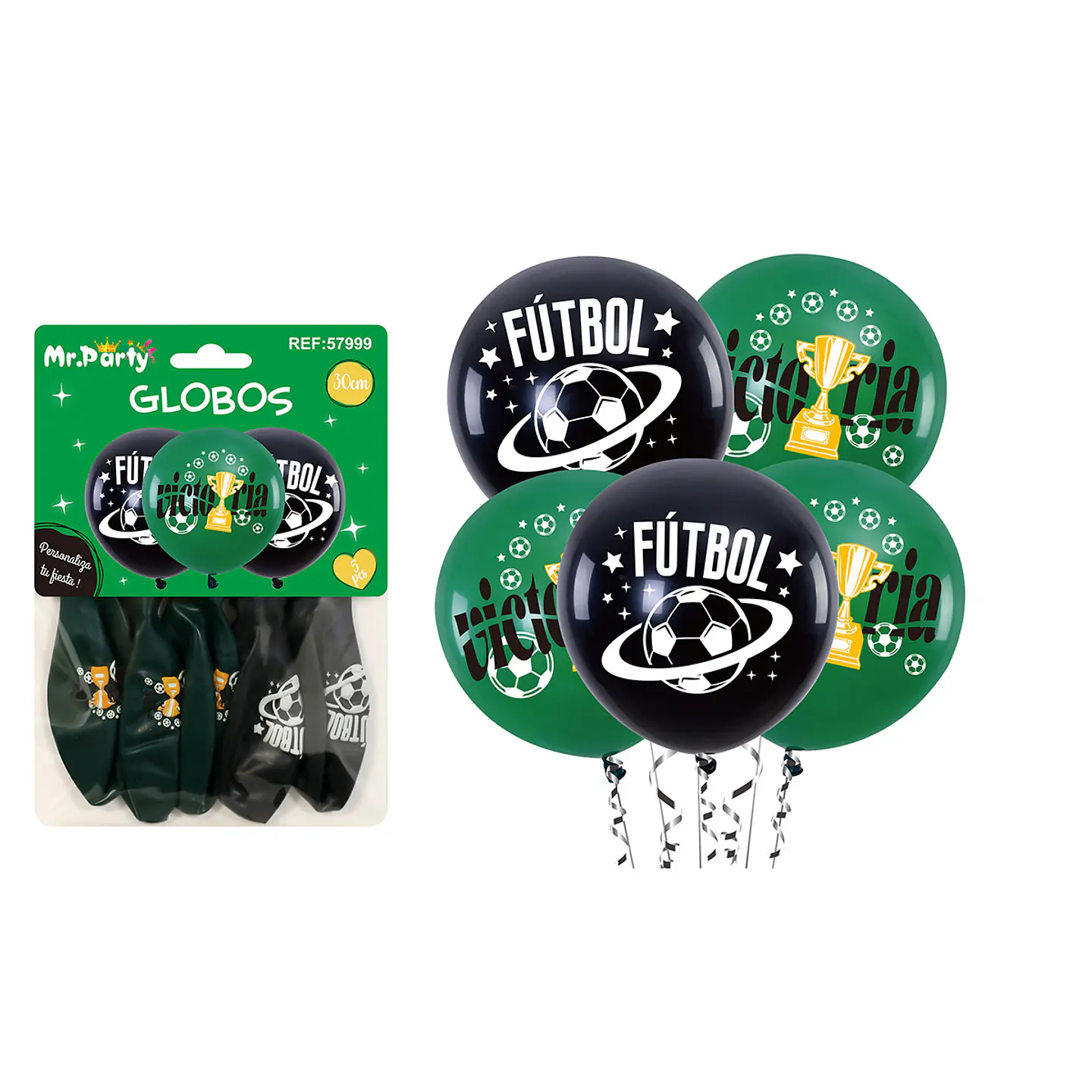 Globos de látex fútbol 30cm 5pcs 1