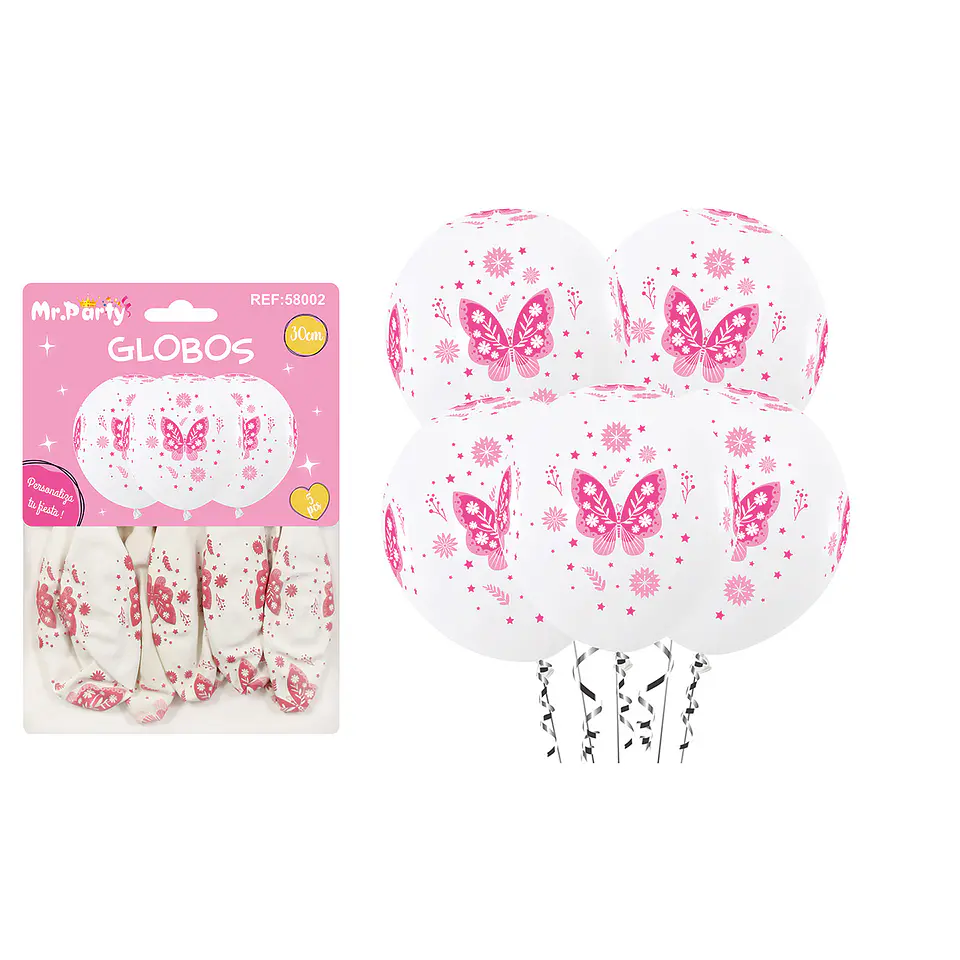 Globos de látex mariposas 30cm 5pcs 1
