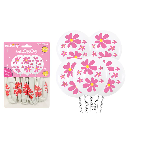 Globos de látex flores 30cm 5pcs