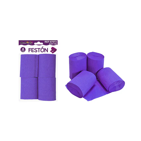 Festón de fiesta decorativo morado 6cm*10m 4pcs