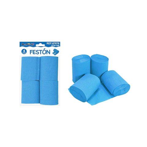 Festón de fiesta decorativo celeste 6cm*10m 4pcs