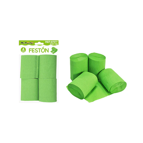 Festón de fiesta decorativo verde pasto 6cm*10m 4pcs