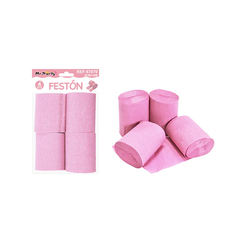 Festón de fiesta decorativo rosa 6cm10m 4pcs