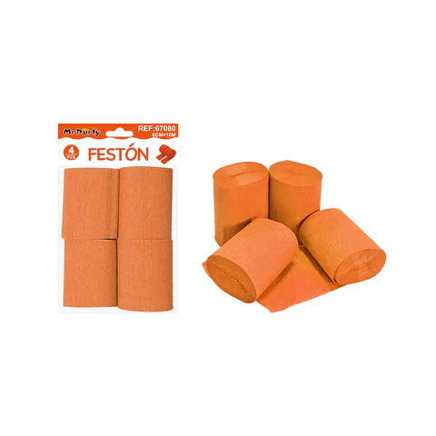 Festón de fiesta decorativo naranja 6cm*10m 4pcs