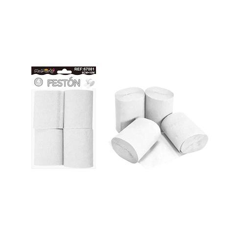 Festón de fiesta decorativo blanco 6cm*10m 4pcs