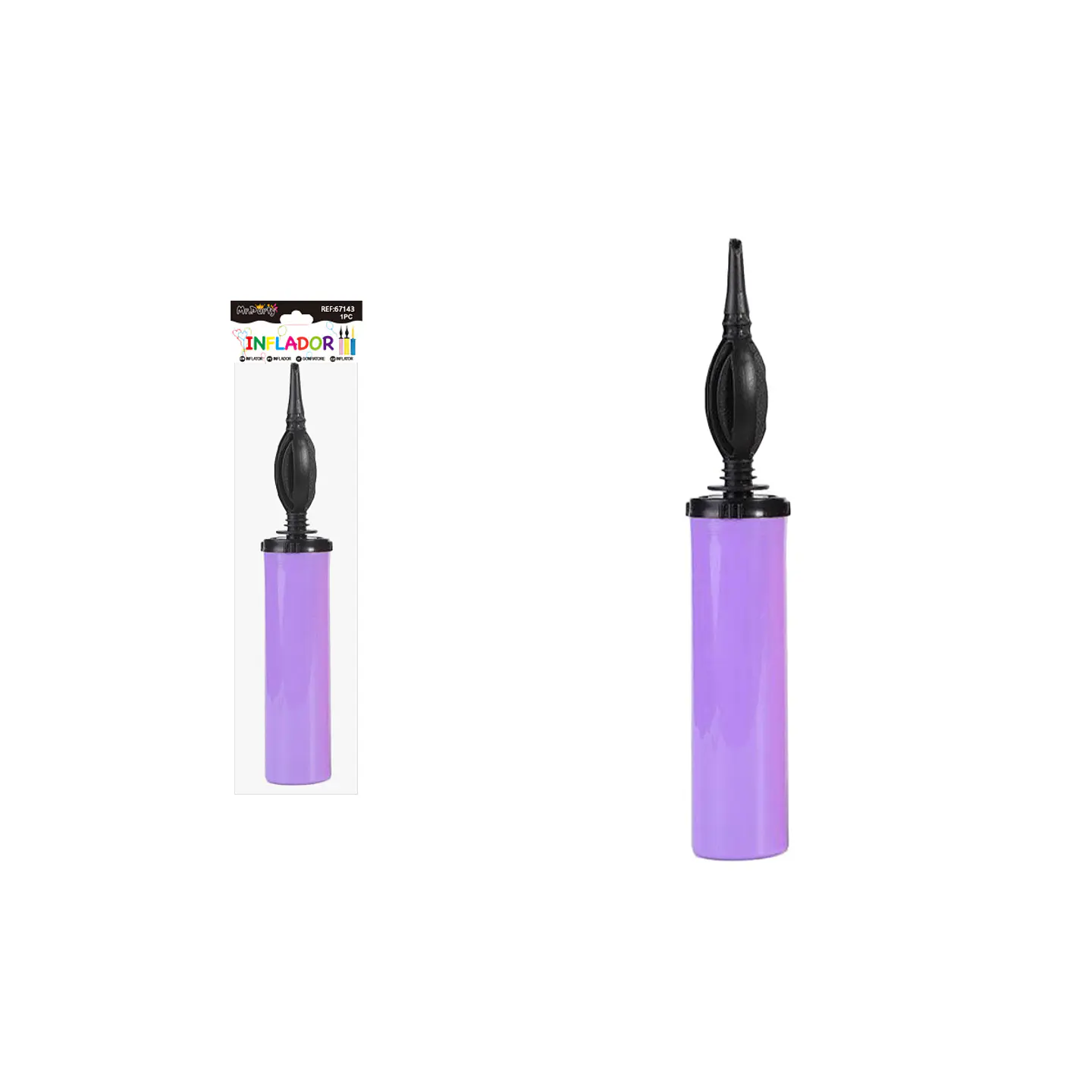 Inflador manual morado 28.5cm 1
