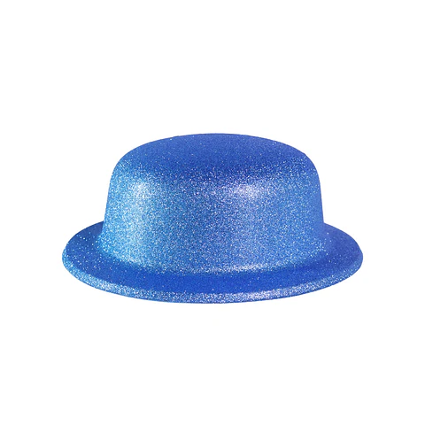 Sombrero de fiesta redondo con glitter azul marino
