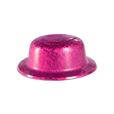 Sombrero de fiesta redondo láser fucsia