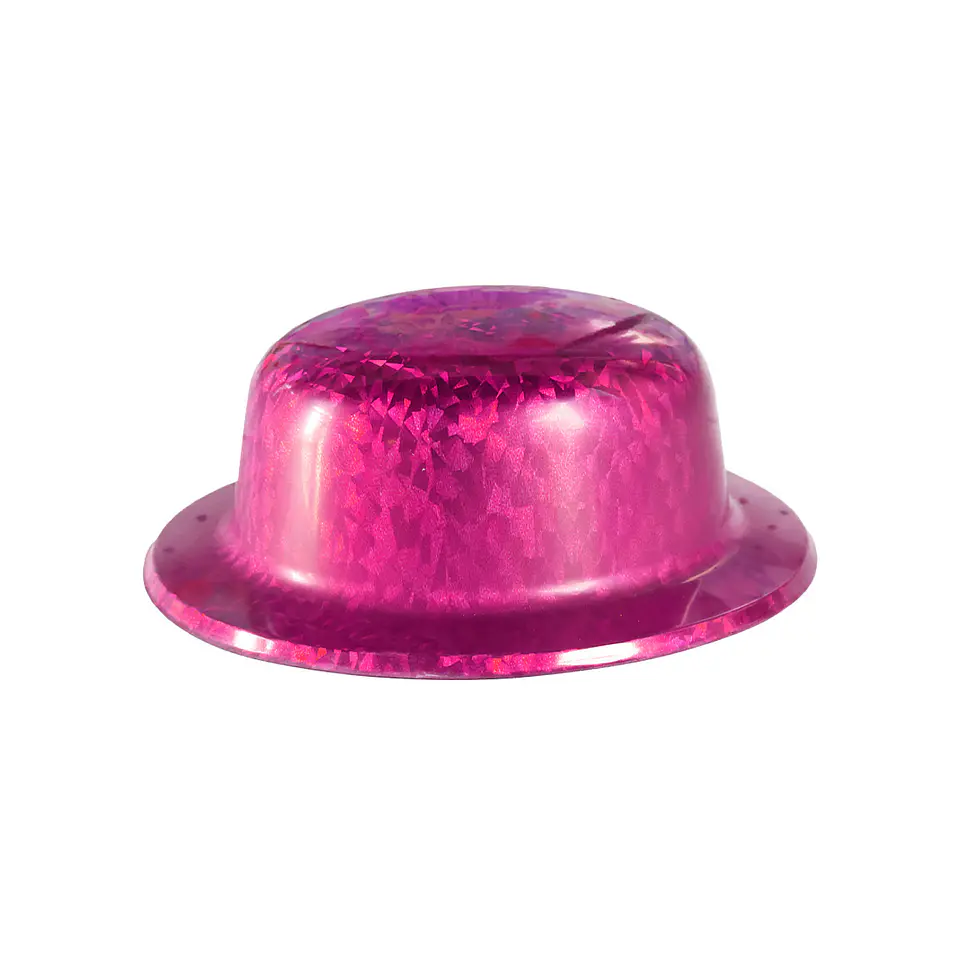 Sombrero de fiesta redondo láser fucsia 1