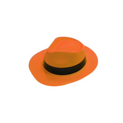 Sombrero fluorescente naranja con banda negra