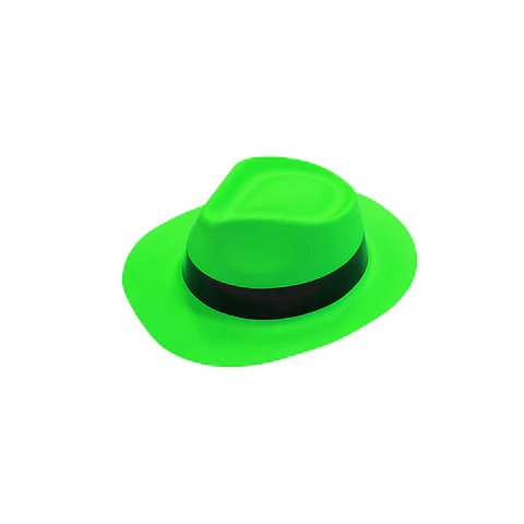 Sombrero fluorescente verde con banda negra