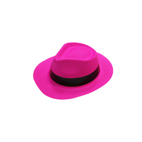 Sombrero fluorescente fucsia con banda negra