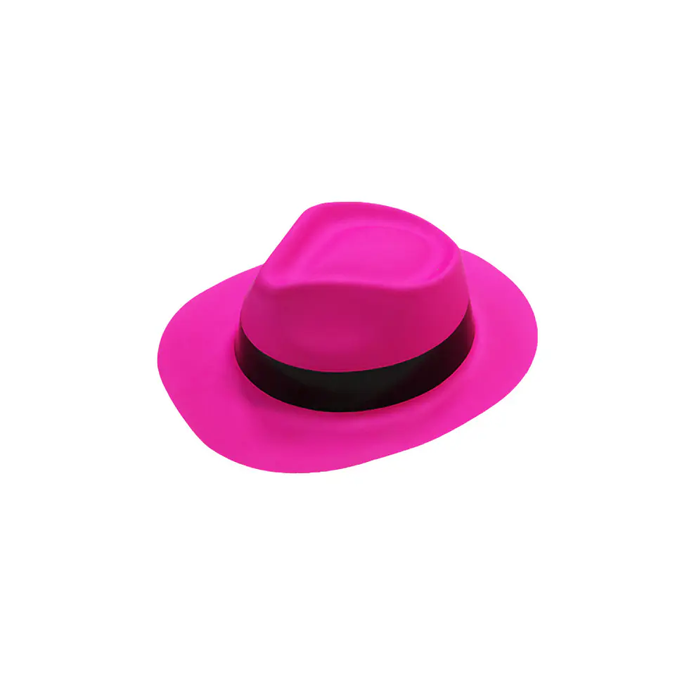 Sombrero fluorescente fucsia con banda negra 1