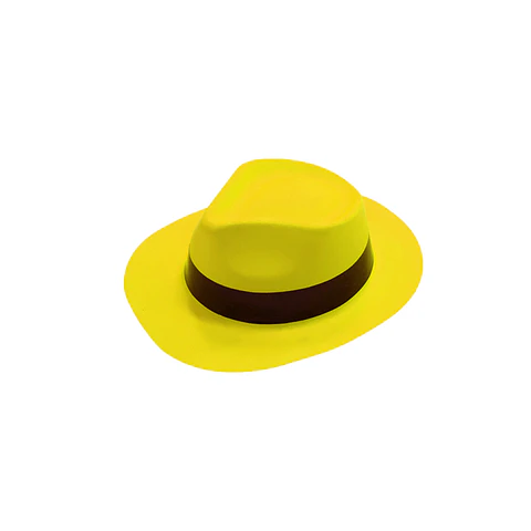 Sombrero fluorescente amarillo con banda negra