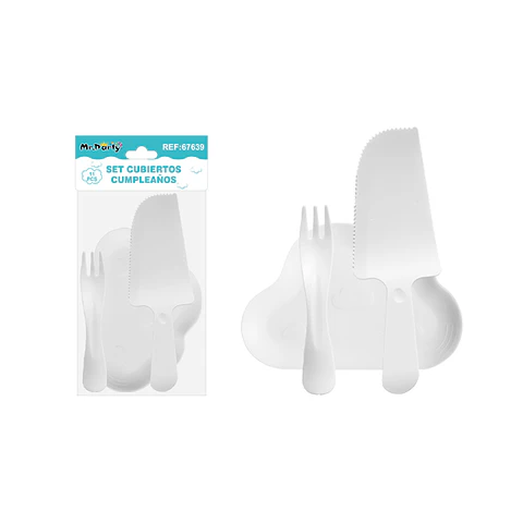 Set de servicios con plato nube blanco 11pcs