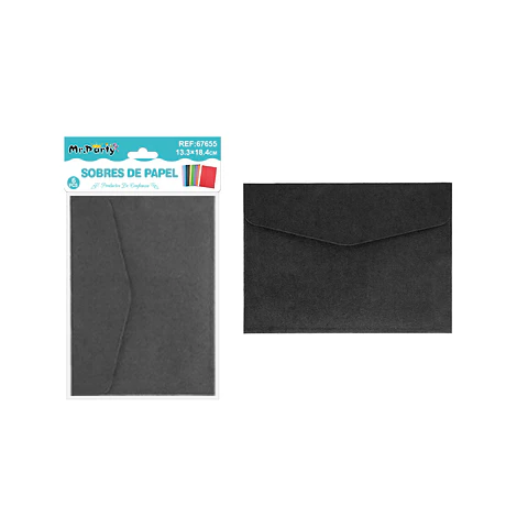 Sobres negros 13.3*18.4cm 6pcs