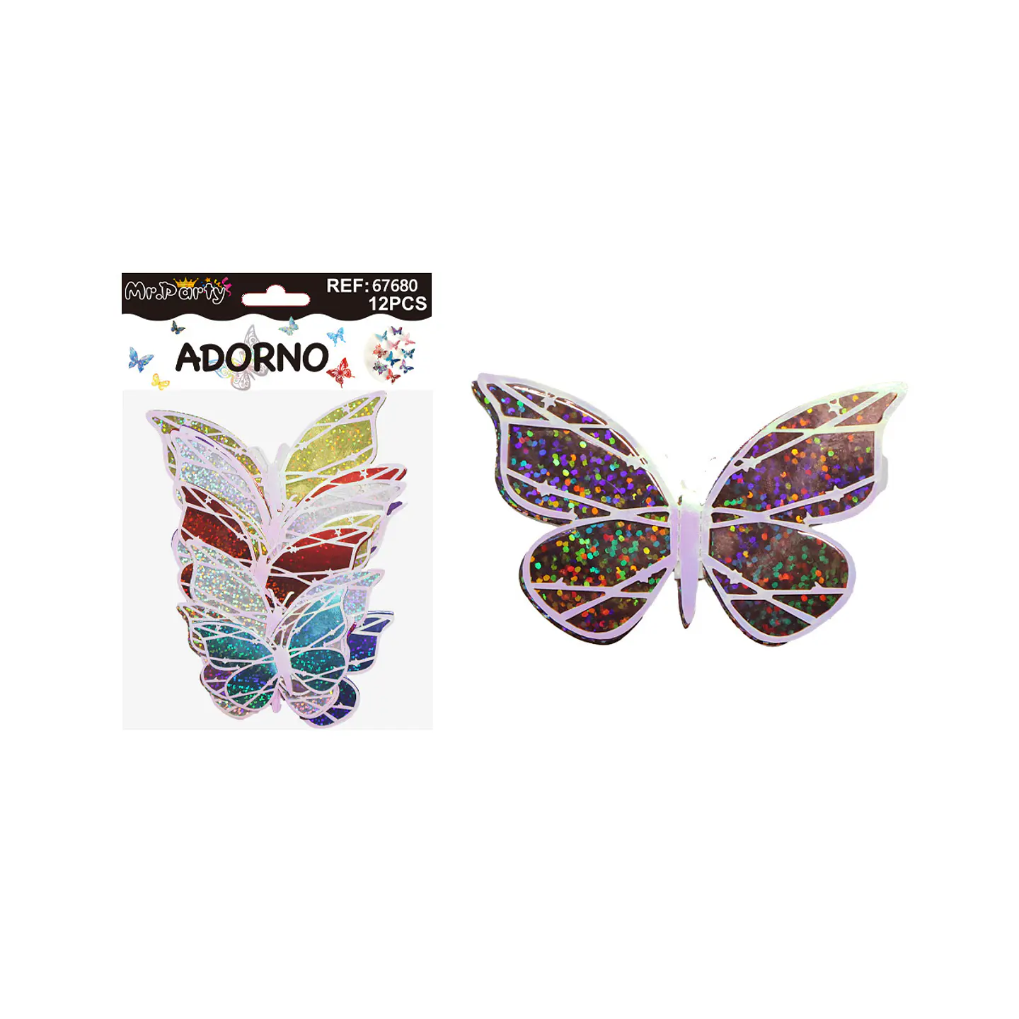 Adorno decorativo mariposa borde rosa 12pcs 1