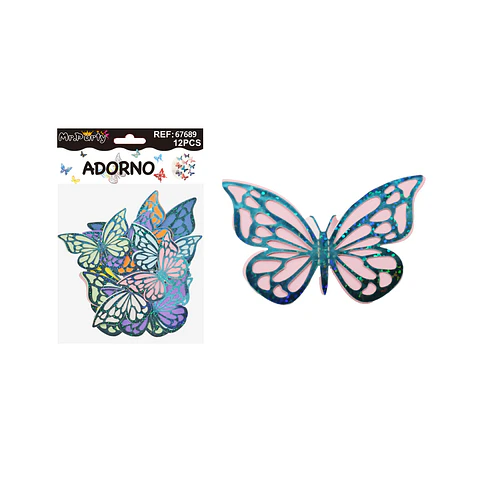 Adorno decorativo mariposa azul claro 12pcs