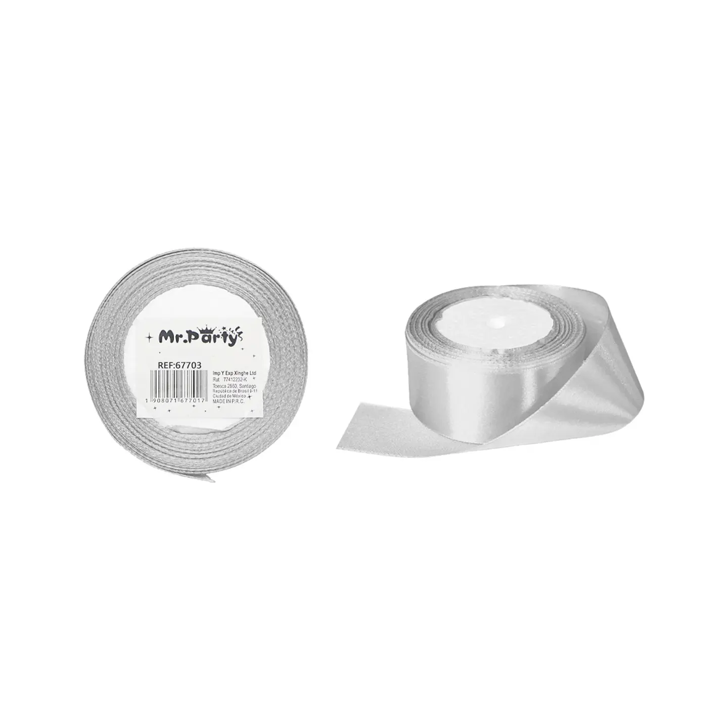 Cinta de raso 4cm*25Y gris 1