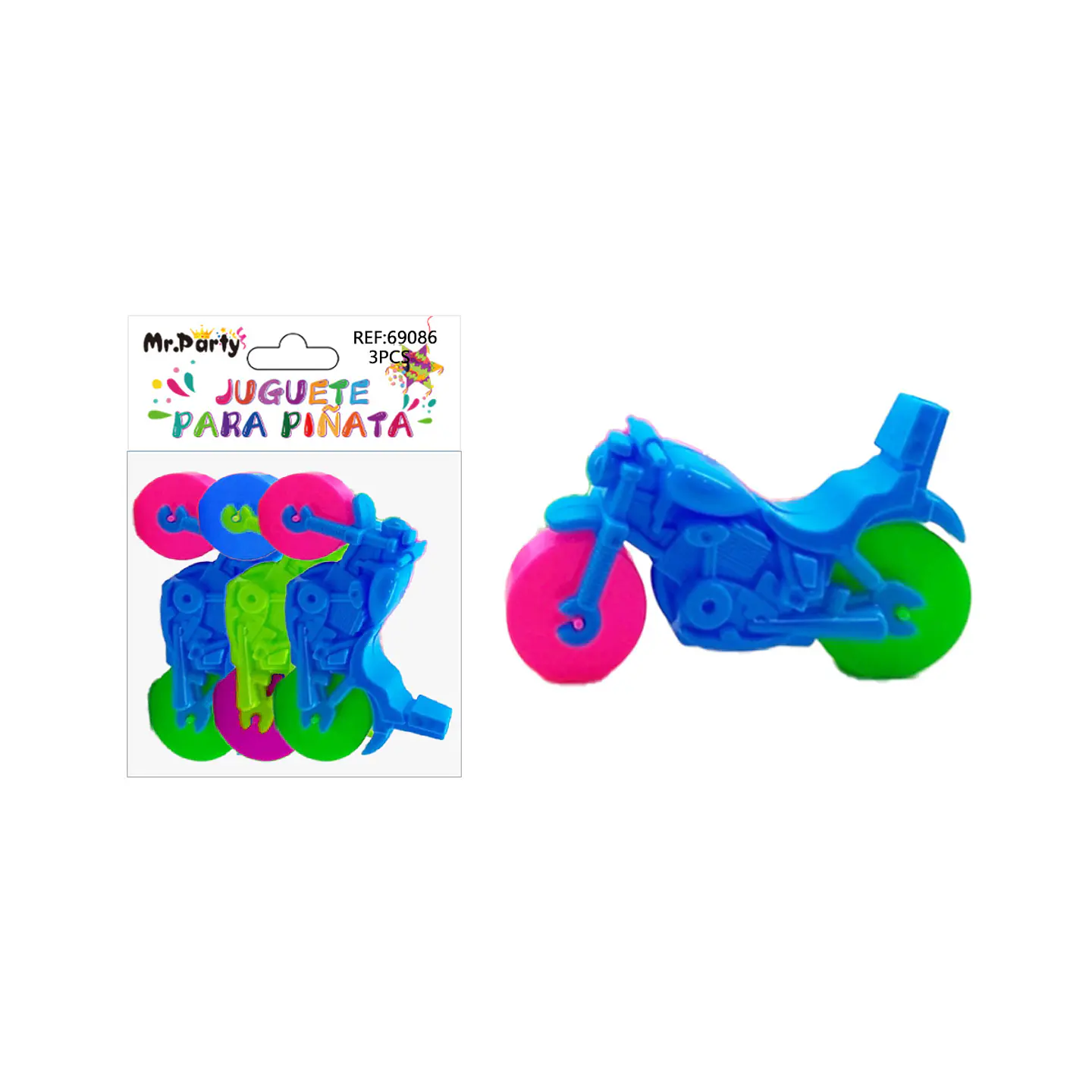 Juguetes para piñata moto silbato 3pcs 1