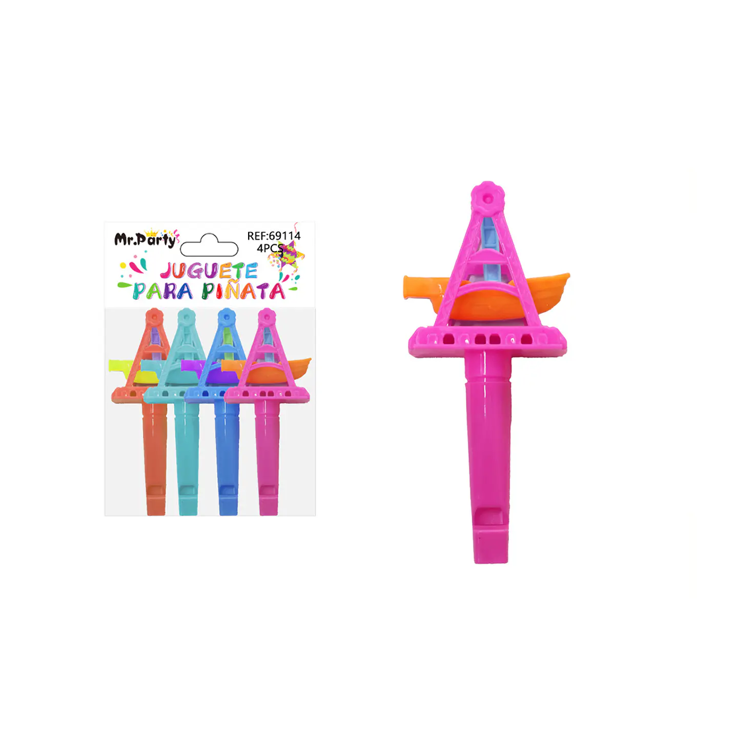 Juguetes para piñata barco silbato 4pcs 1