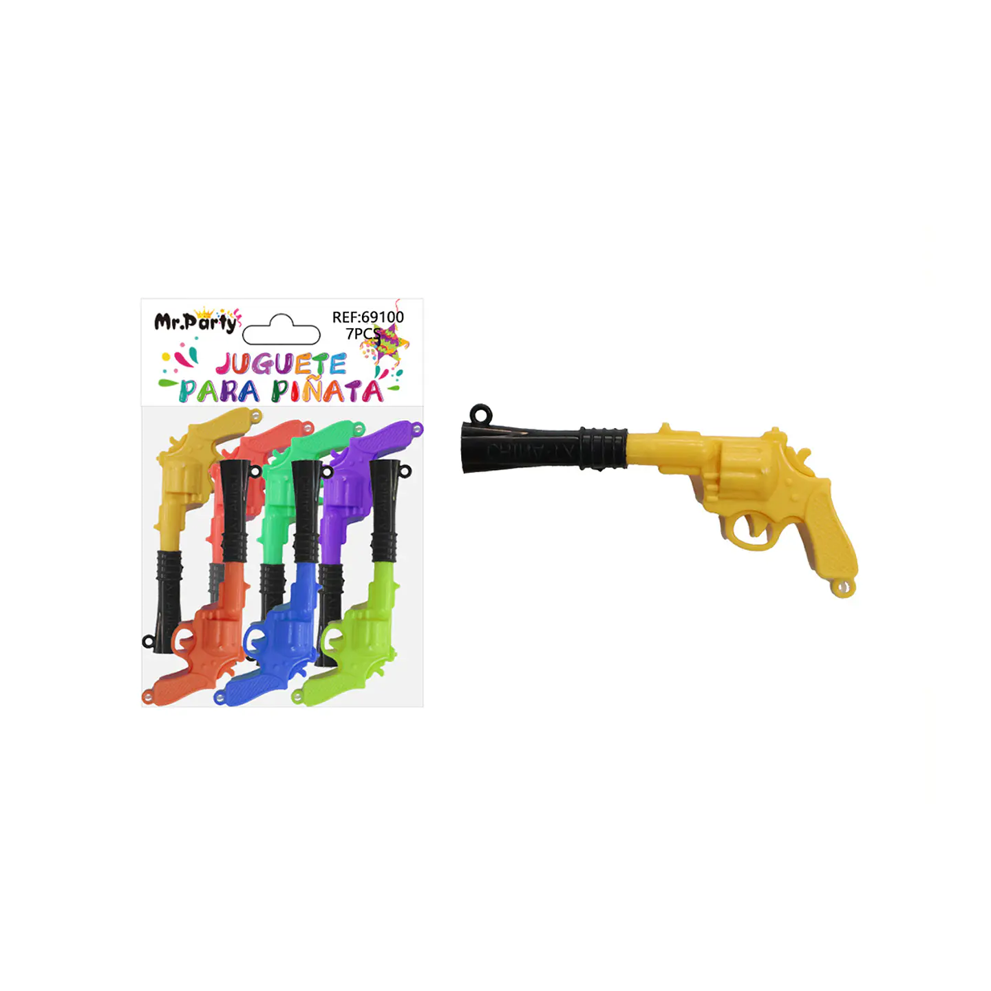 Juguetes para piñata pistola silbato 7pcs 1