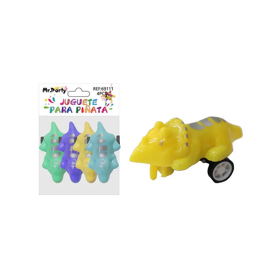 Juguetes para piñata carro dinosaurio fricción 4pcs 1