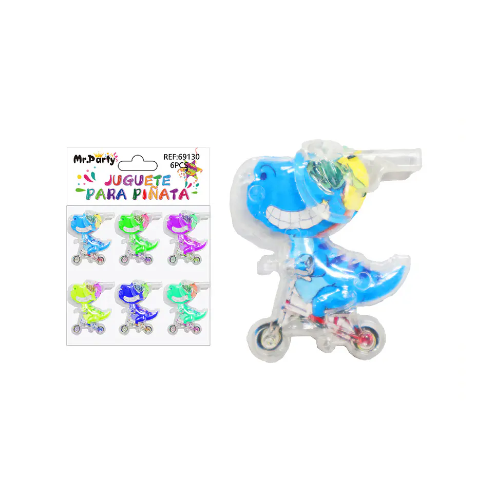Juguetes para piñata dinosaurio en bici 6pcs 1