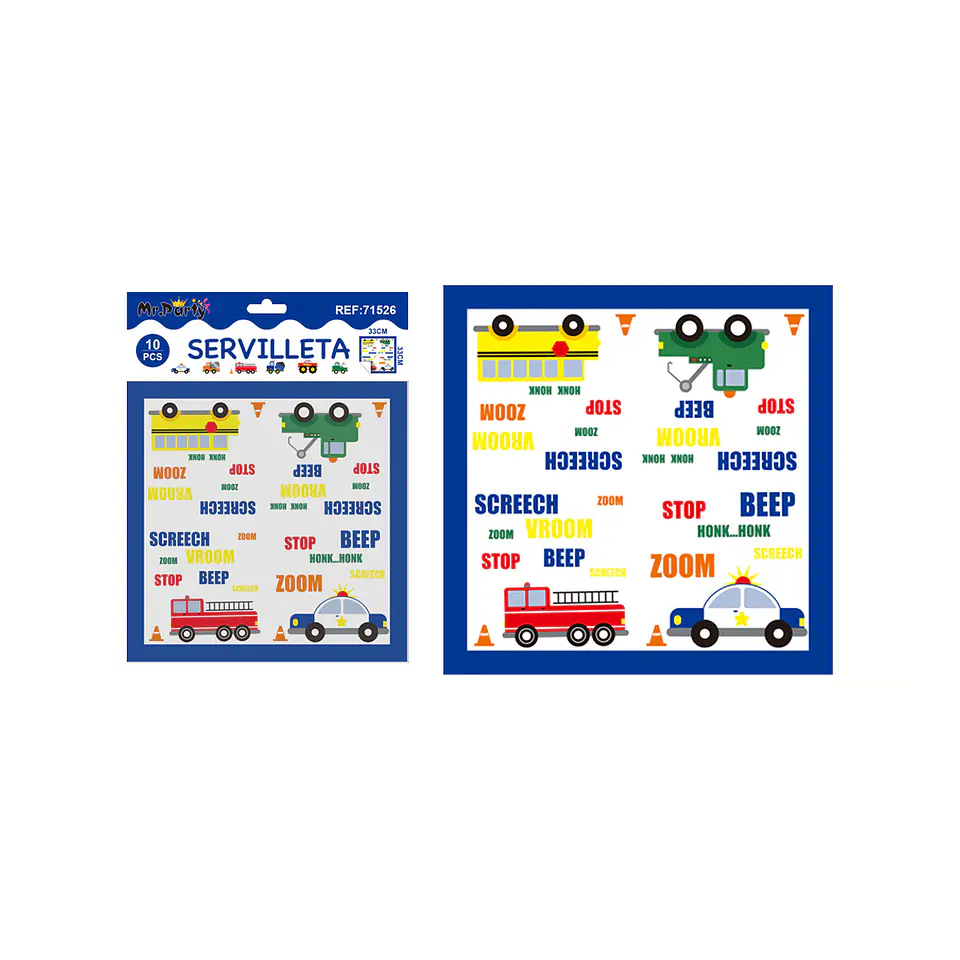 Servilletas autos 33*33cm 10pcs 1
