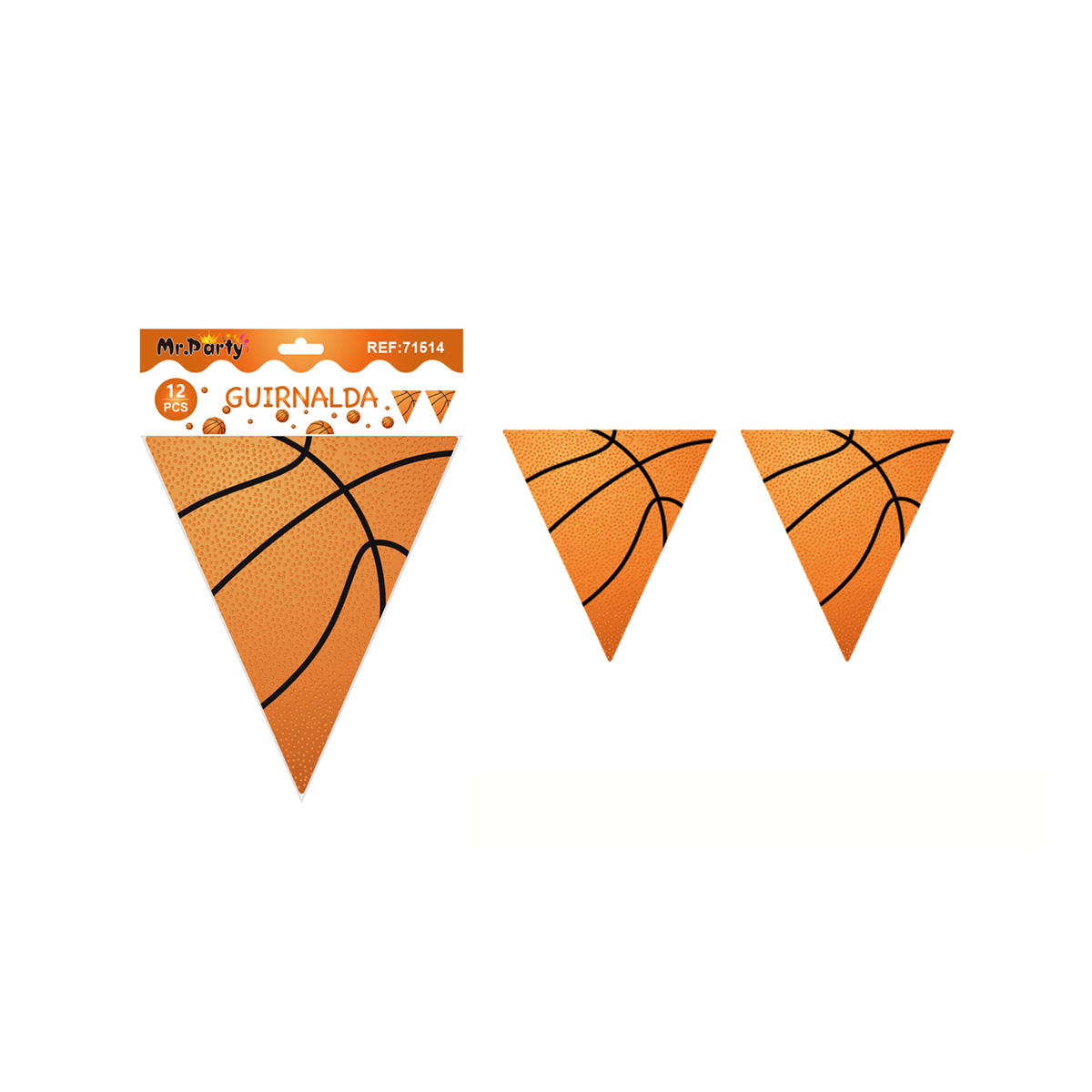 Banderín triangular básquetbol 6pcs