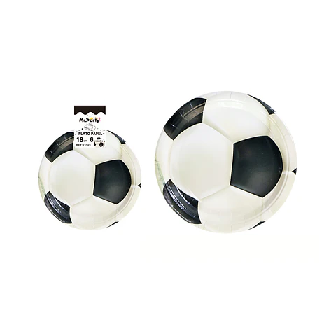Platos de papel fútbol 18cm 6pcs