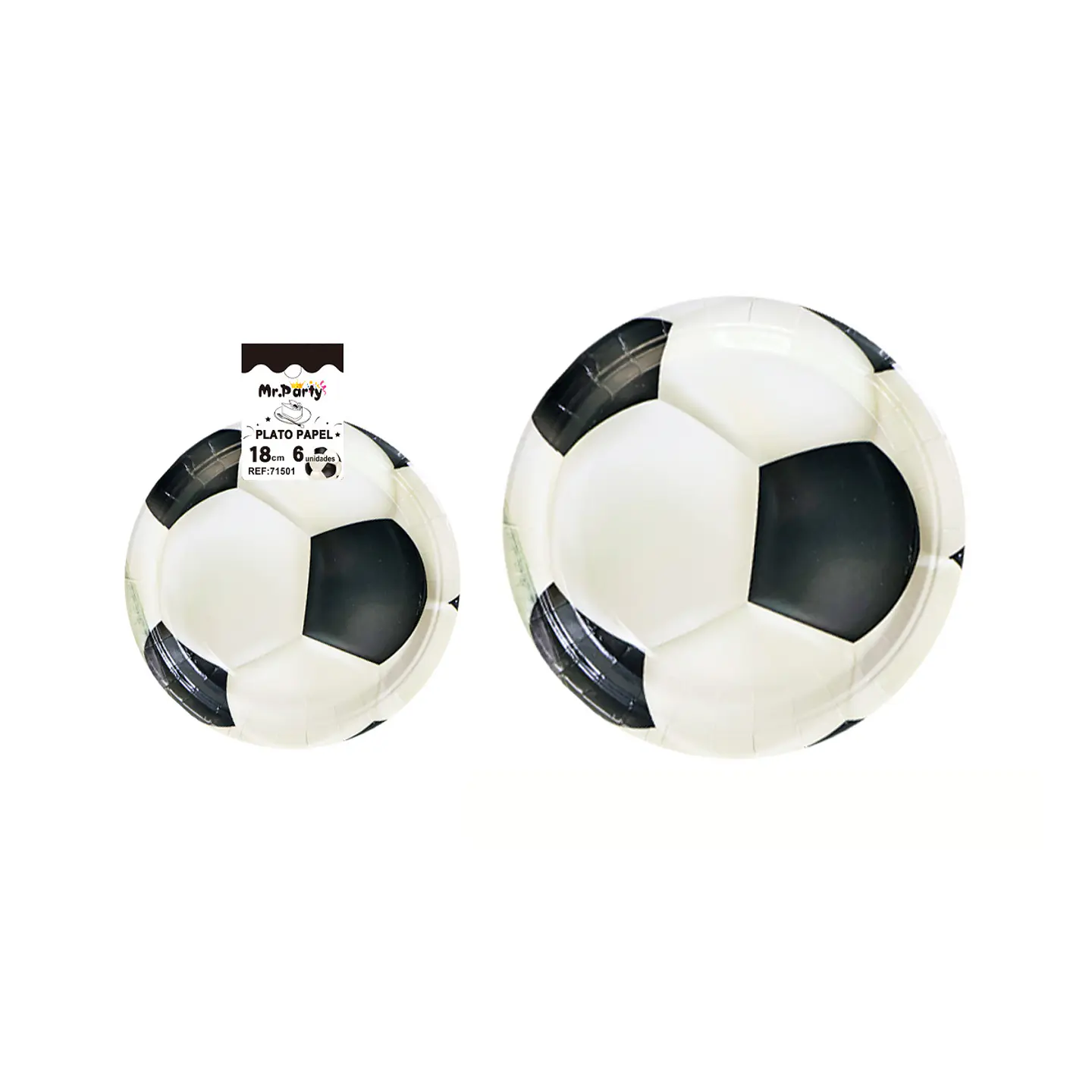 Platos de papel fútbol 18cm 6pcs 1