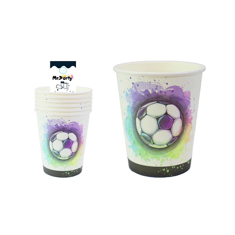 Vasos de papel fútbol fantástico 6pcs