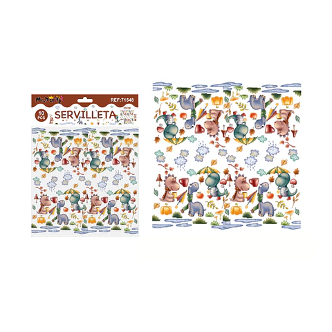 Servilletas dinosaurio 33*33cm 10pcs
