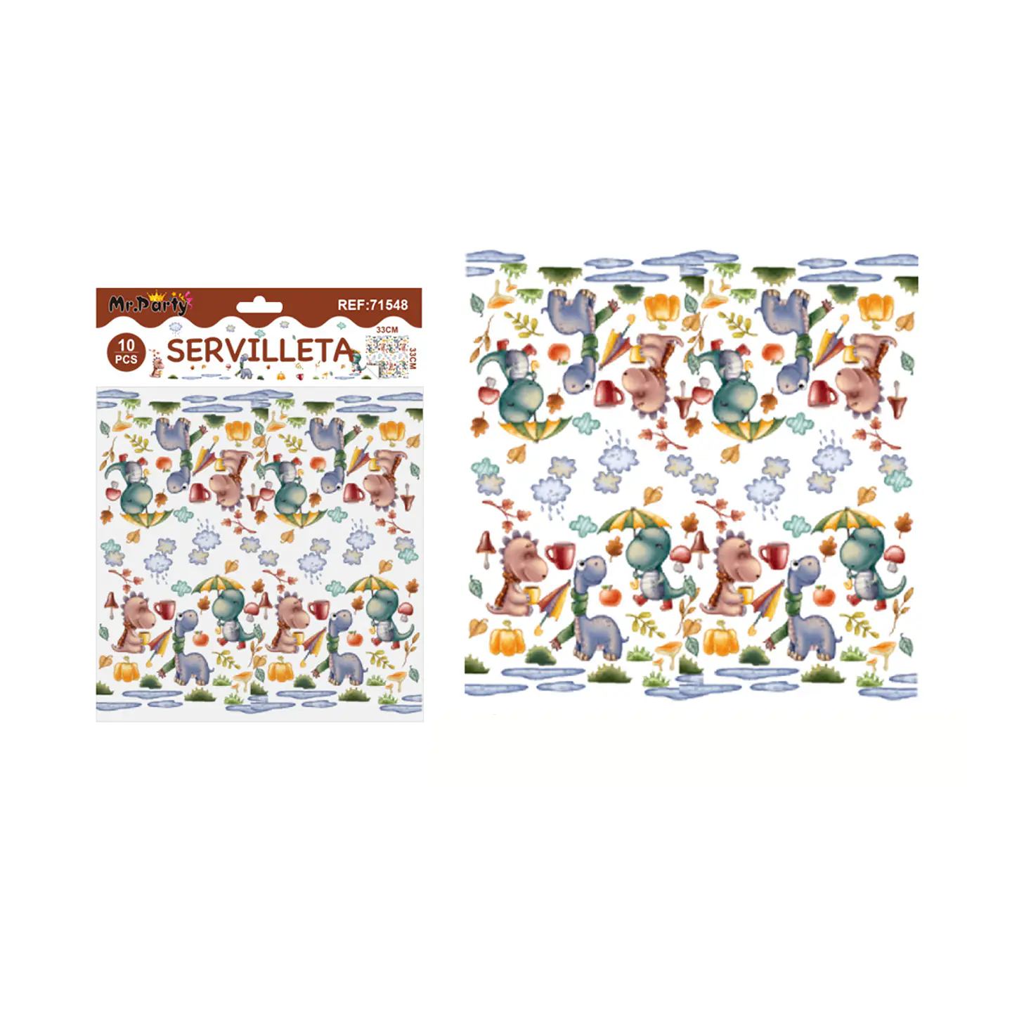Servilletas dinosaurio 33*33cm 10pcs 1